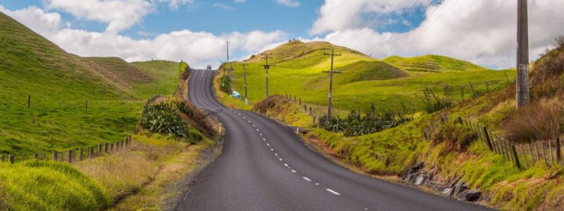 Country road in Rural New Zealand, South Pacific